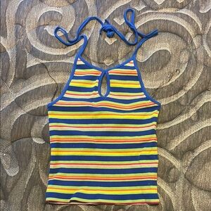 dELiA*s Multicolor Striped Halter Crop Top